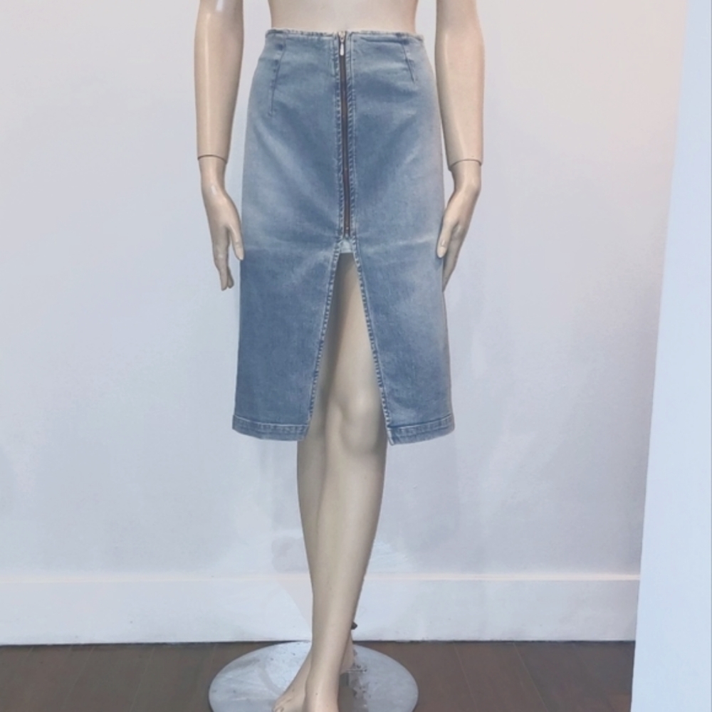 Miss Sixty stretch denim knee length pencil skirt size Large Made in Italy